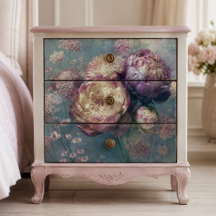 Dusty Lilac Peony Bouquet Decoupage Tissue Paper