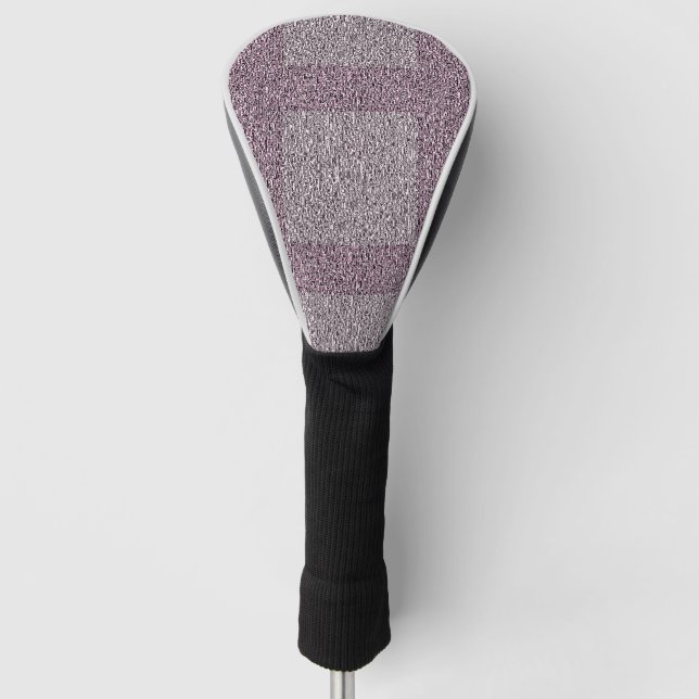 Dusty Maroon and Grey Tweedy Pattern Golf Head Cover (Front)