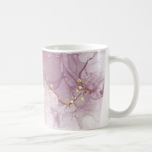 Dusty Mauve and Faux Gold Mug (Right)
