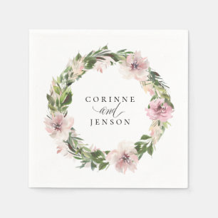 Dusty Mauve Botanical Personalized Paper Napkins