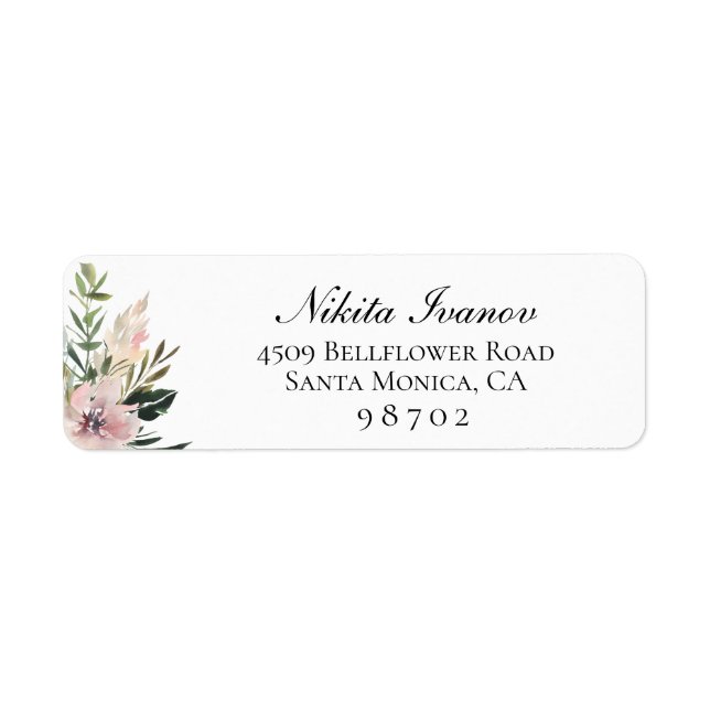 Dusty Mauve Botanical Return Address (Front)