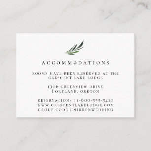 Dusty Mauve Botanical Wedding Accommodations Enclosure Card
