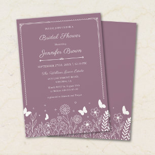Dusty Mauve Garden Bridal Shower Invitation