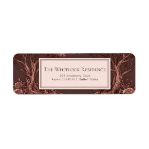 Dusty Mauve Gnarled Tree Engraved Rose