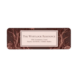 Dusty Mauve Gnarled Tree Engraved Rose