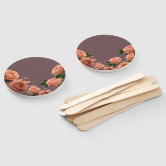 Dusty Mauve Peach Rose Petals Promises Wedding Hand Fan