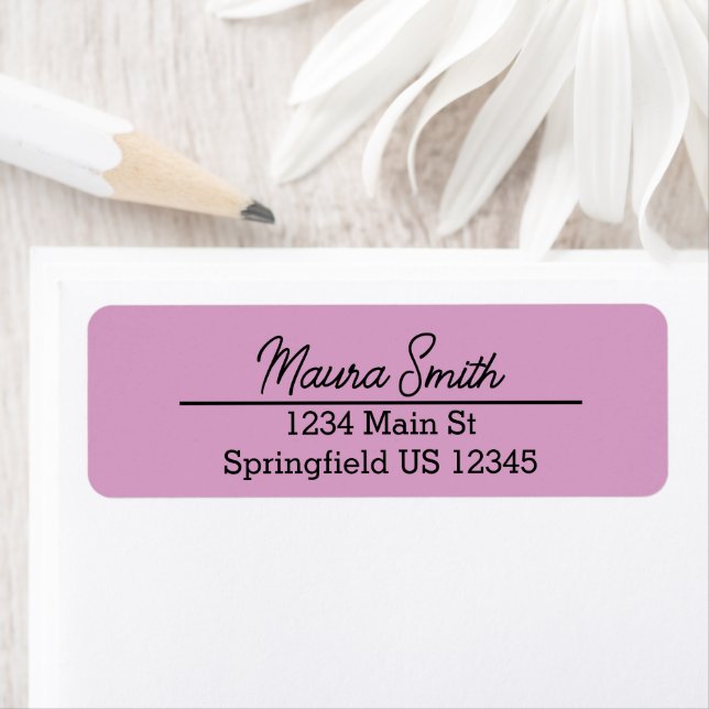 Dusty mauve pink minimalist return address labels (Insitu)