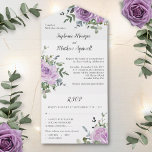Dusty Mauve Rose Eucalyptus Botanical Wedding All In One Invitation<br><div class="desc">These all in one wedding invitations feature a modern watercolor floral design with dusty mauve roses and eucalyptus leaf foliage. Personalize with your text. Other matching stationery and wedding reception products also available.</div>