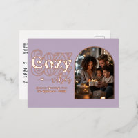 Dusty Mauve & Rose Gold Cozy Vibes Retro Christmas