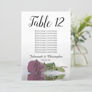 Dusty Mauve Rose Wedding Table Seating Chart Large