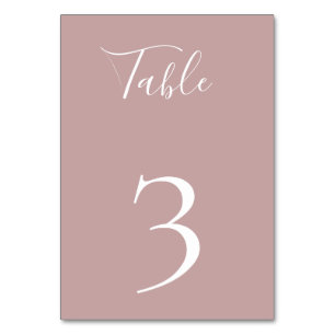 Dusty Mauve Table Number Card