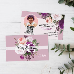 Dusty Mauve Vintage Roses Floral Beauty Stylist Business Card