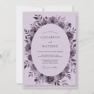 Dusty Mauve Wildflower Wedding Invitation