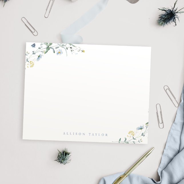 Dusty Minimal Greenery Personalized Stationery Card (Dusty Minimal Greenery Personalized Stationery Note Card)