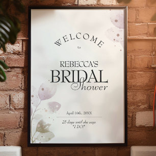 Dusty Muted Blush Pink Bridal Shower Welcome Sign 