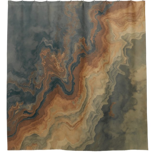 Dusty Navy Blue Burnt Orange Sage Abstract (Front)