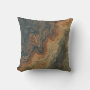 Dusty Navy Blue Burnt Orange Sage Abstract 16" Throw Pillow