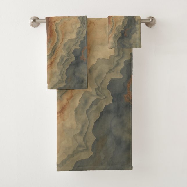 Dusty Navy Blue Burnt Orange Sage Abstrait (En situation)