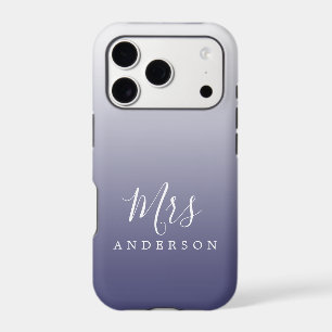 Dusty Navy Blue Ombre Script Futur Nom de Mme
