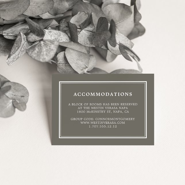 Dusty Olive Wedding Hotel Accommodation Cards (Creator Uploaded)