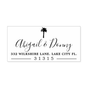 Dusty Palm   Beach Themed Wedding Self-inking Stam Self-inking Stamp