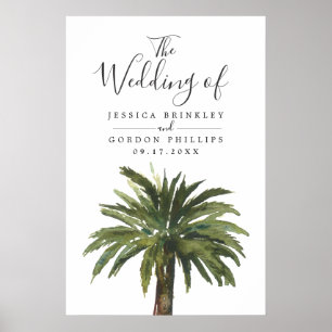Dusty Palm   Minimal Wedding Welcome Poster