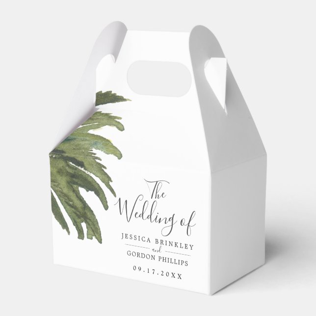 Dusty Palm | Wedding White Thank You Favour Box (Front Side)