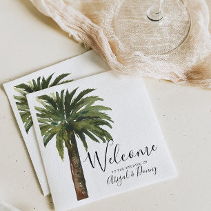 Dusty Palms   Coastal Wedding  Napkins