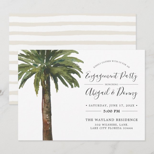 Dusty Palms | Engagement Party Invitation (Front/Back)