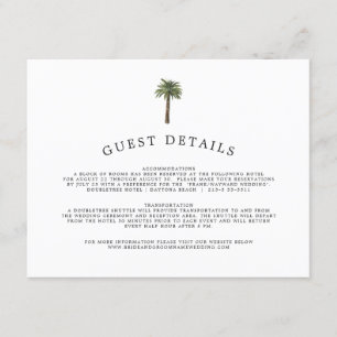 Dusty Palms Wedding Guest Info Enclosure Card