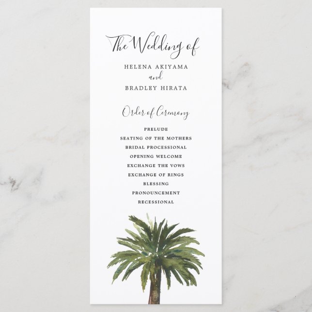 Dusty Palms | Wedding Program (Front)