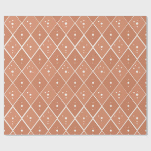 Dusty Peach Diamond Modern Scandinavian Minimalist Wrapping Paper