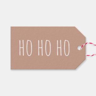 Dusty Peach HO HO HO Christmas   Holiday Favour Gift Tags