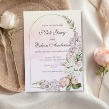 Dusty Peach Rose Floral Garden Invitation de maria