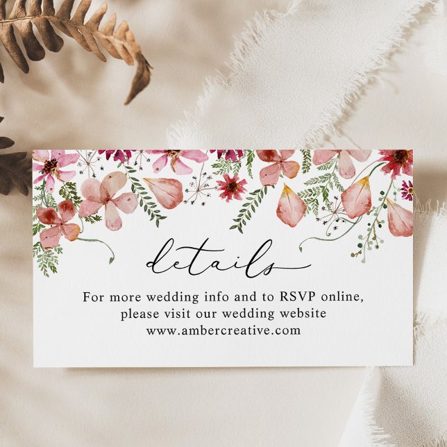 Dusty Peach Wedding Website Details Enclosure Card (Creator Uploaded)