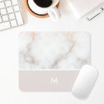 Dusty Pink and Gold Marble Monogram Mouse Pad<br><div class="desc">Custom-designed mouse pad featuring modern dusty pink and marble design with personalized monogram.</div>
