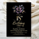 Dusty Pink and Grey Floral 18th Birthday Party Invitation<br><div class="desc">Invite your friends and loved ones to your 18th birthday with this black birthday party invitation featuring a stylish dusty pink and grey floral motif. The customizable text area in this invitation template allows you to effortlessly include all the necessary details for your special birthday celebration, including the date, time,...</div>