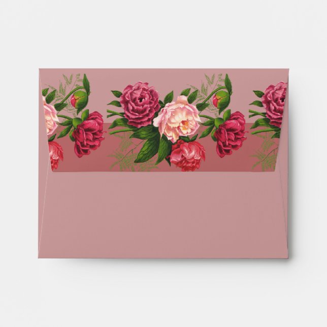 Dusty Pink and Roses Envelope (Back (Top Flap))