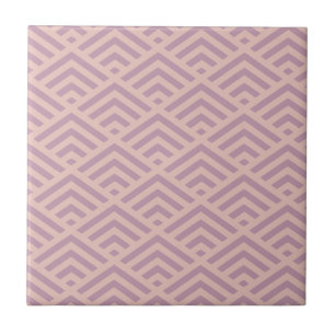 Dusty Pink Art Deco Diamond Pattern Tile