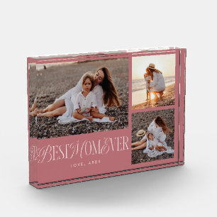 Dusty PInk Best Mom Ever Collage Photo Block