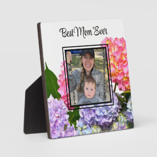 Dusty pink blue yellow green floral Best Mom Ever Plaque