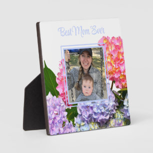 Dusty pink blue yellow green floral Best Mom Ever Plaque
