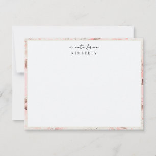 Dusty Pink Blush Floral Personalized Stationery No Card