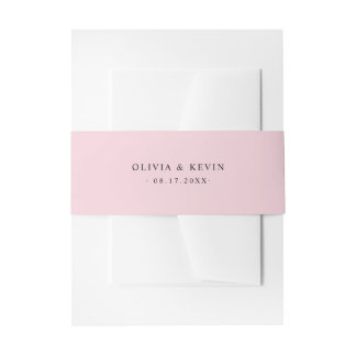 Dusty Pink Blush Wedding Invitation Belly Band