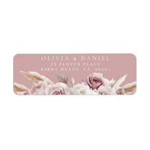 Dusty Pink & Blush Wedding Return Address Label