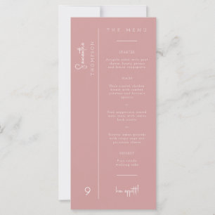 Dusty Pink Boho Wedding Thank You Placecard Menu