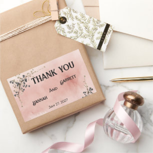 Dusty Pink Botanical floral Wedding  Sticker