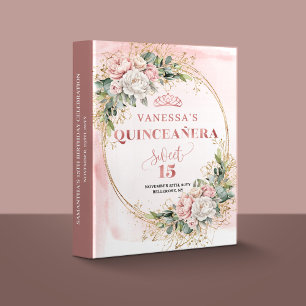 Dusty Pink Botanical Ring Binder Styled for Quince