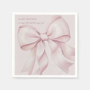 Dusty Pink Bow Bridal Shower  Napkin