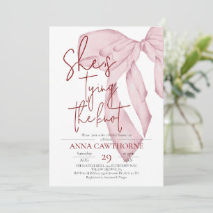 Dusty Pink Bow ⎮Modern Elegant Bridal Shower Invitation